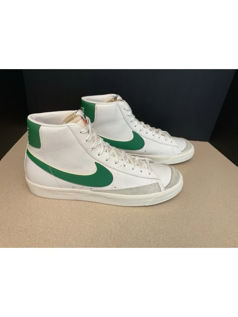 Mens Nike Blazer Mid 77 Vintage White/Lucid Green Athletic Shoes. Size 15. Nice!